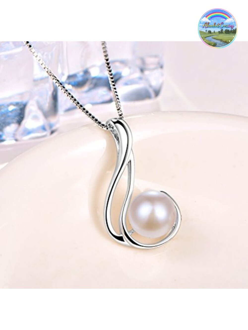 Tahitian Pearl Necklace 8-9mm Sterling Silver 18" Pendant for Women - Picture 3 of 6